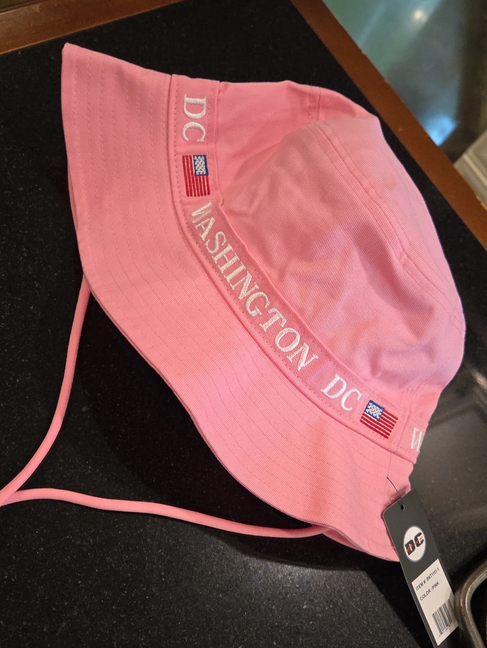 DC Washington Pink Kids Bucket Hat with Chin Strap